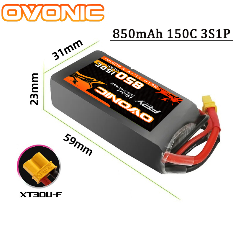 OVONIC 150C 850 мАч Lipo аккум – обзор и цена Drone Battery 4S